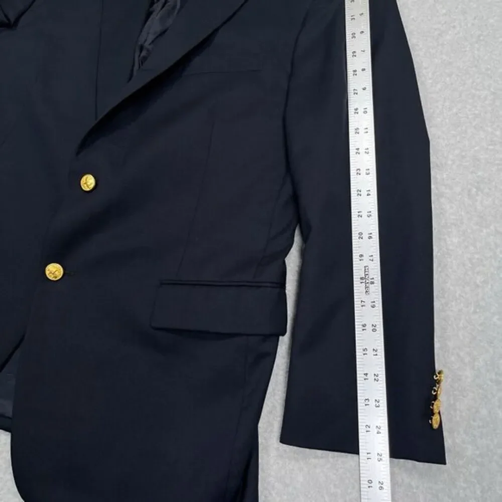 Brooks Brothers 346 Madison Fit Blazer Mens‎ 43R Wool Gold Buttons Sport Coat